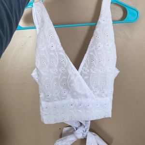 White crop top